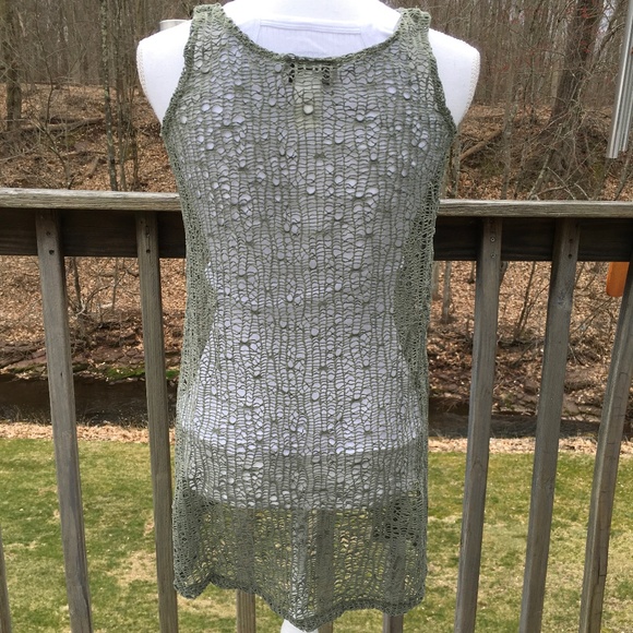 J Valdi size M green mesh swimsuit cover up - Picture 3 of 4